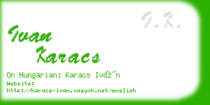 ivan karacs business card